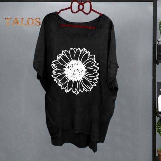 Women Summer Casual T-shirt O-Neck Short Sleeve Tee Shirt Sunflower Printed Loose Fit Pullover Tops Streetwear
Women Summer Casual T-shirt O-Neck Short Sleeve Tee Shirt Sunflower Printed Loose Fit Pullover Tops Streetwear