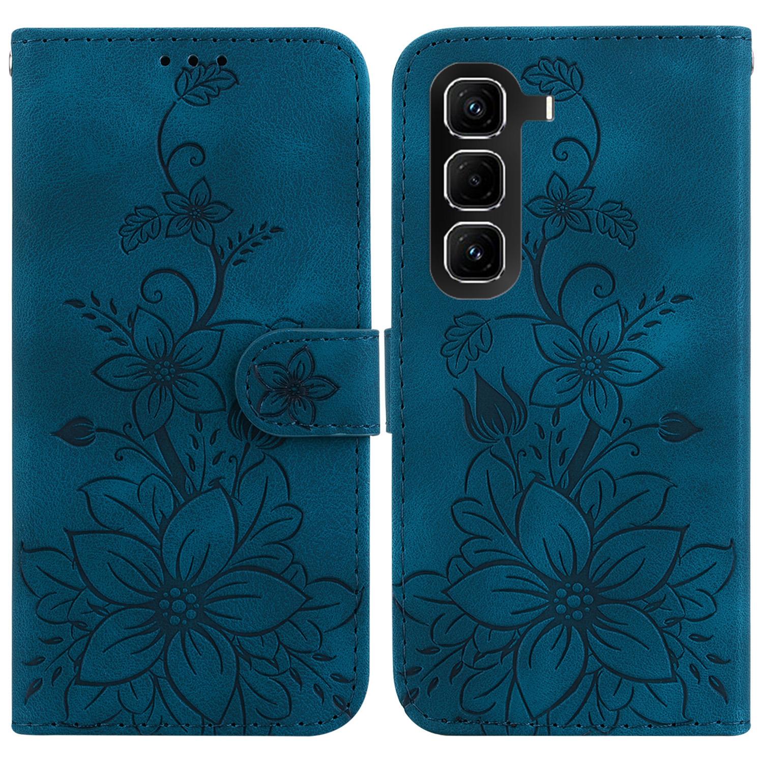 For Infinix Hot 50 Pro 4G Stand Case Lily Flower Imprint Leather Phone Cover with Wrist Strap Dark Blue
For Infinix Hot 50 Pro 4G Stand Case Lily Flower Imprint Leather Phone Cover with Wrist Strap Dark Blue
