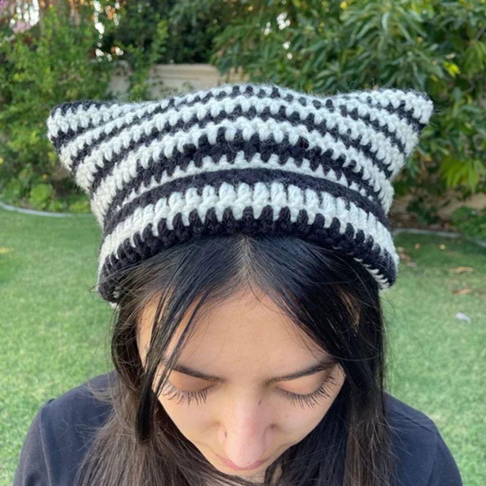 Warm Winter Cat Ear Stripe All-match Korean Beanies Skullies Caps Women Wool Caps Knitted Hats
Warm Winter Cat Ear Stripe All-match Korean Beanies Skullies Caps Women Wool Caps Knitted Hats