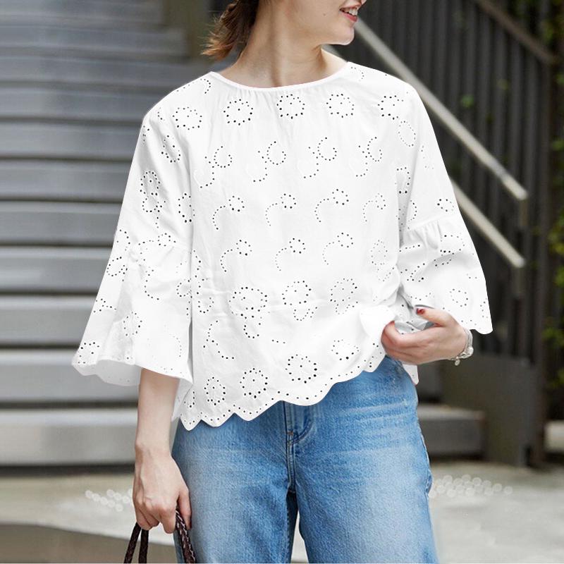 ZANZEA Womens Summer Hollow Embroidery Patchwork Loose 3/4 Sleeve Blouse 4XL білий
ZANZEA Womens Summer Hollow Embroidery Patchwork Loose 3/4 Sleeve Blouse 4XL білий