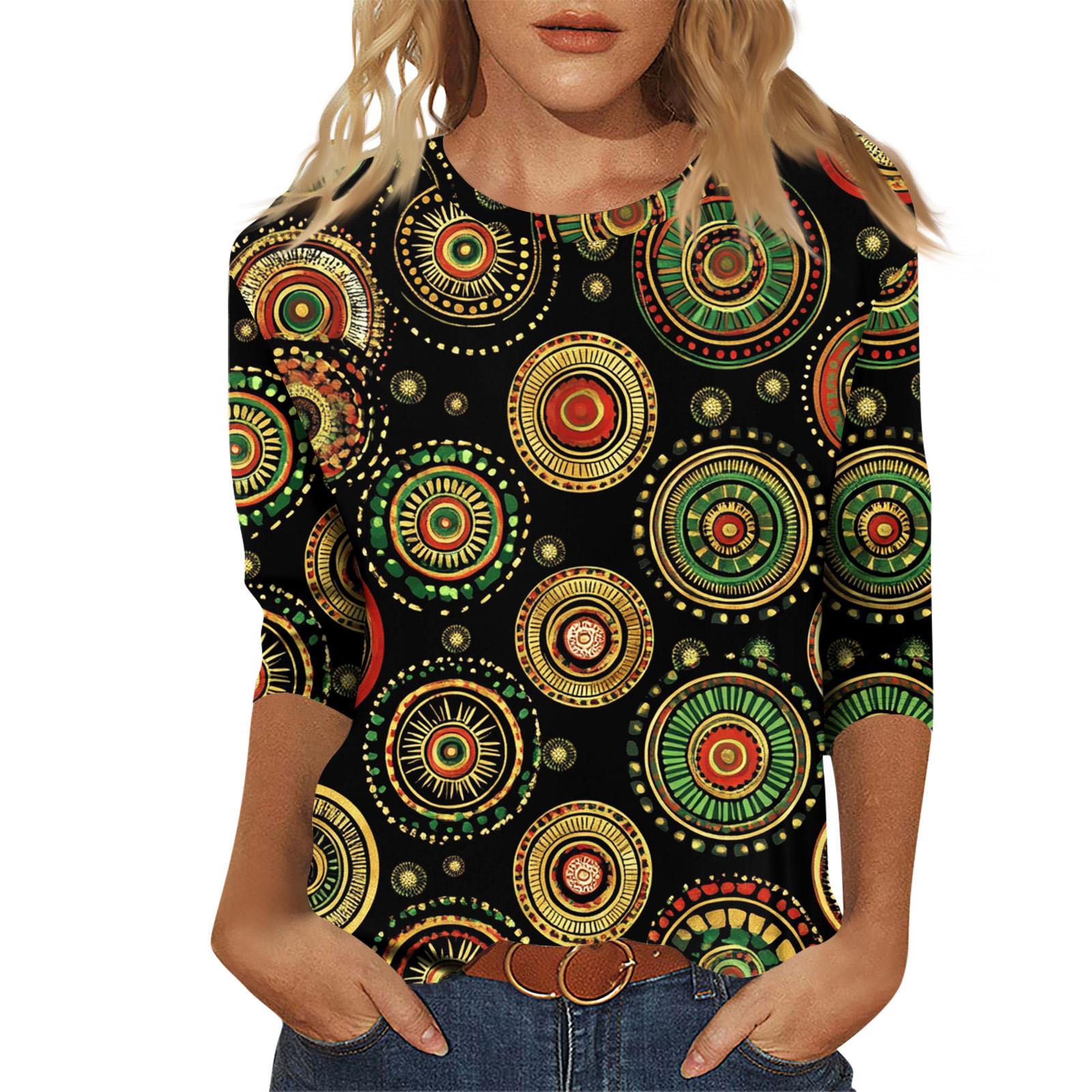 Женский модный повседневный пуловер с рукавом семь четвертей, модный принтованный топ XXL тёмно-синий