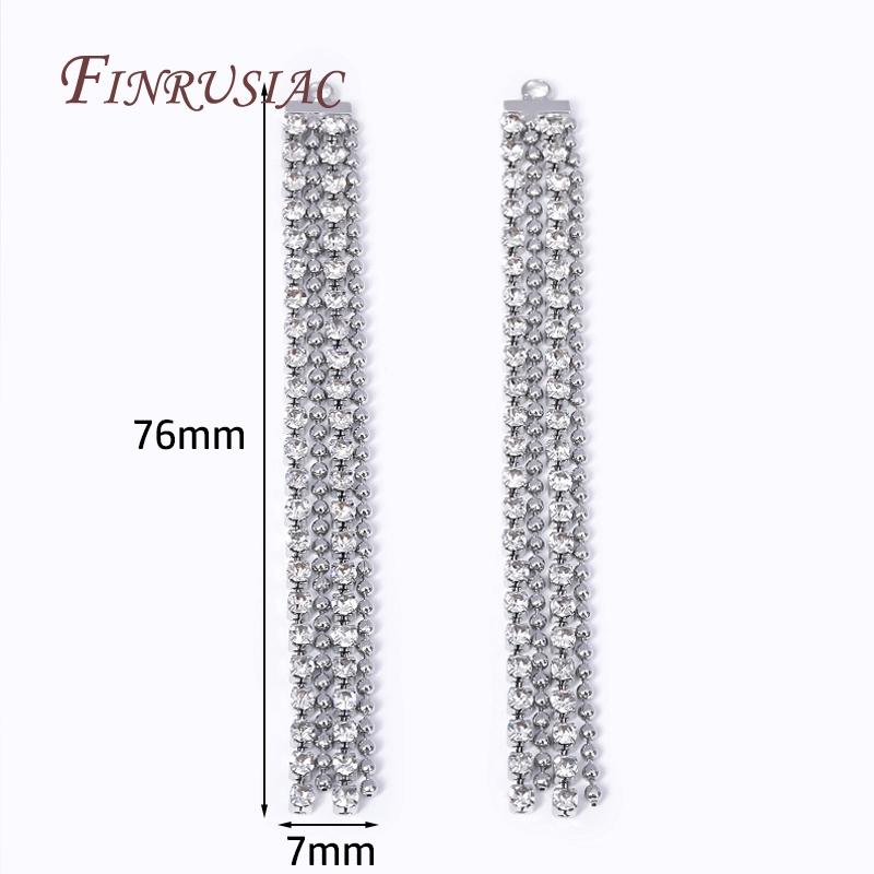 Wholesale 18K Gold Plated Inlaid Rhinestone Long Tassel Chains Pendant For Earrings Making Findings,DIY Women Dangle Earrings 2 Pieces
Wholesale 18K Gold Plated Inlaid Rhinestone Long Tassel Chains Pendant For Earrings Making Findings,DIY Women Dangle Earrings 2 Pieces