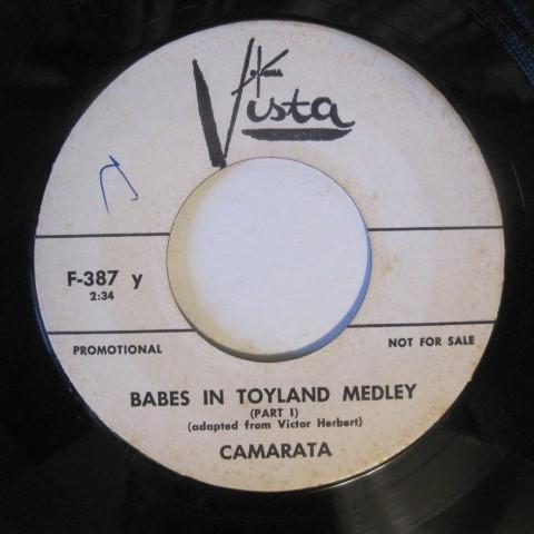 7inch Record CAMARATA - Babes In Toyland Medley (Part I) / F387PROMO BUENA VISTA 1961 US Pop Used
7inch Record CAMARATA - Babes In Toyland Medley (Part I) / F387PROMO BUENA VISTA 1961 US Pop Used