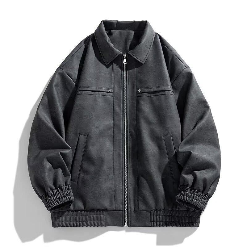 Unisex American Style Lapel Leather Jacket for Autumn/Winter 2XL
Unisex American Style Lapel Leather Jacket for Autumn/Winter 2XL