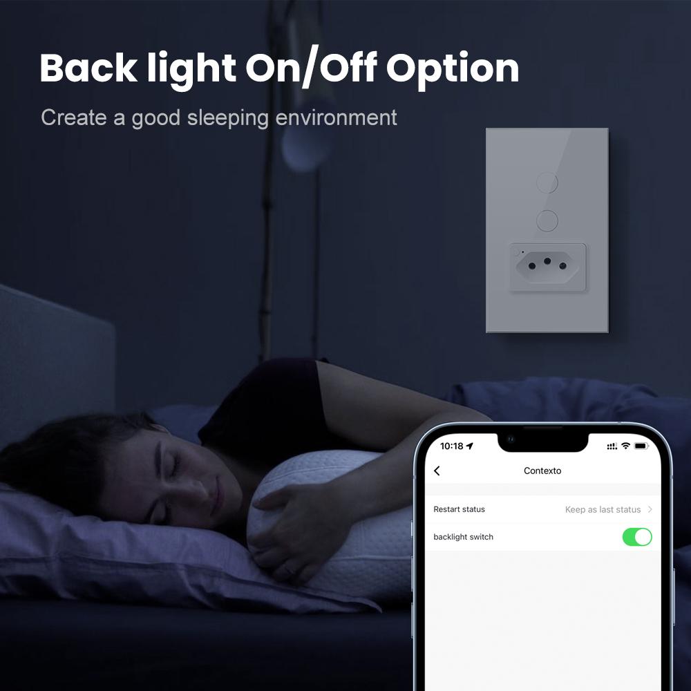 AVATTO Tuya Brazil WiFi Wall Switch with Socket,Touch-Sensor interruptor 1/2gang Smart Light Switch work with Alexa Google
AVATTO Tuya Brazil WiFi Wall Switch with Socket,Touch-Sensor interruptor 1/2gang Smart Light Switch work with Alexa Google