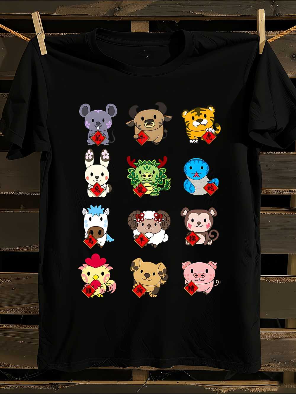 Unisex Chinese Zodiac Animal Print T-Shirt Mens Tshirt Womens Tshirts with Letters Print Short Sleeves T-Shirt Casual Street Tee Shirt Top L
Unisex Chinese Zodiac Animal Print T-Shirt Mens Tshirt Womens Tshirts with Letters Print Short Sleeves T-Shirt Casual Street Tee Shirt Top L