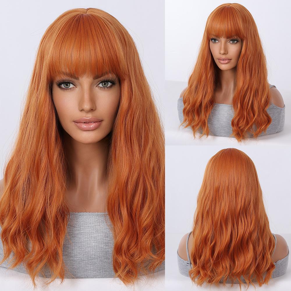 European and American Fashion Straight Bangs Wig, Orange Water Wave Long Curly High-Temperature Fiber Hairpiece помаранчевий
European and American Fashion Straight Bangs Wig, Orange Water Wave Long Curly High-Temperature Fiber Hairpiece помаранчевий