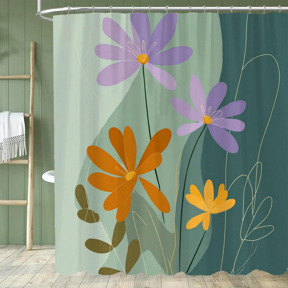 1Pc Modern Minimalist Flowers Shower Curtain Floral Design Perfect Bathroom Decorative Bathroom Shower Curtain With Hooks W60H190(CM)-1 Pcs
1Pc Modern Minimalist Flowers Shower Curtain Floral Design Perfect Bathroom Decorative Bathroom Shower Curtain With Hooks W60H190(CM)-1 Pcs