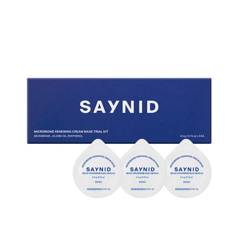 SAYNID Microbiome Renewing Cream Mask Trial Kit, 1.5ml/3 pieces 3 (1.5ml EA)
SAYNID Microbiome Renewing Cream Mask Trial Kit, 1.5ml/3 pieces 3 (1.5ml EA)