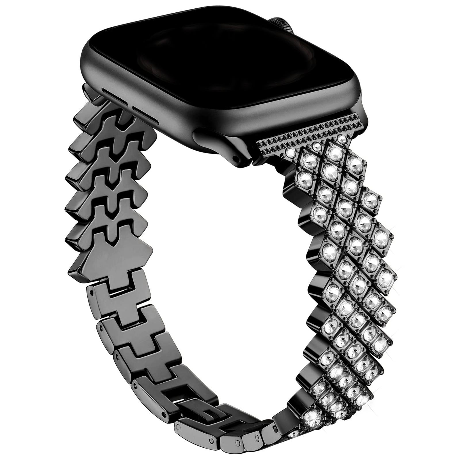 For Apple Watch Series 10 42mm/9 8 7 41mm/SE (2023) SE (2022) SE 6 5 4 40mm/3 2 1 38mm Watch Strap Rhinestone Decor Zinc Alloy Band Black
For Apple Watch Series 10 42mm/9 8 7 41mm/SE (2023) SE (2022) SE 6 5 4 40mm/3 2 1 38mm Watch Strap Rhinestone Decor Zinc Alloy Band Black