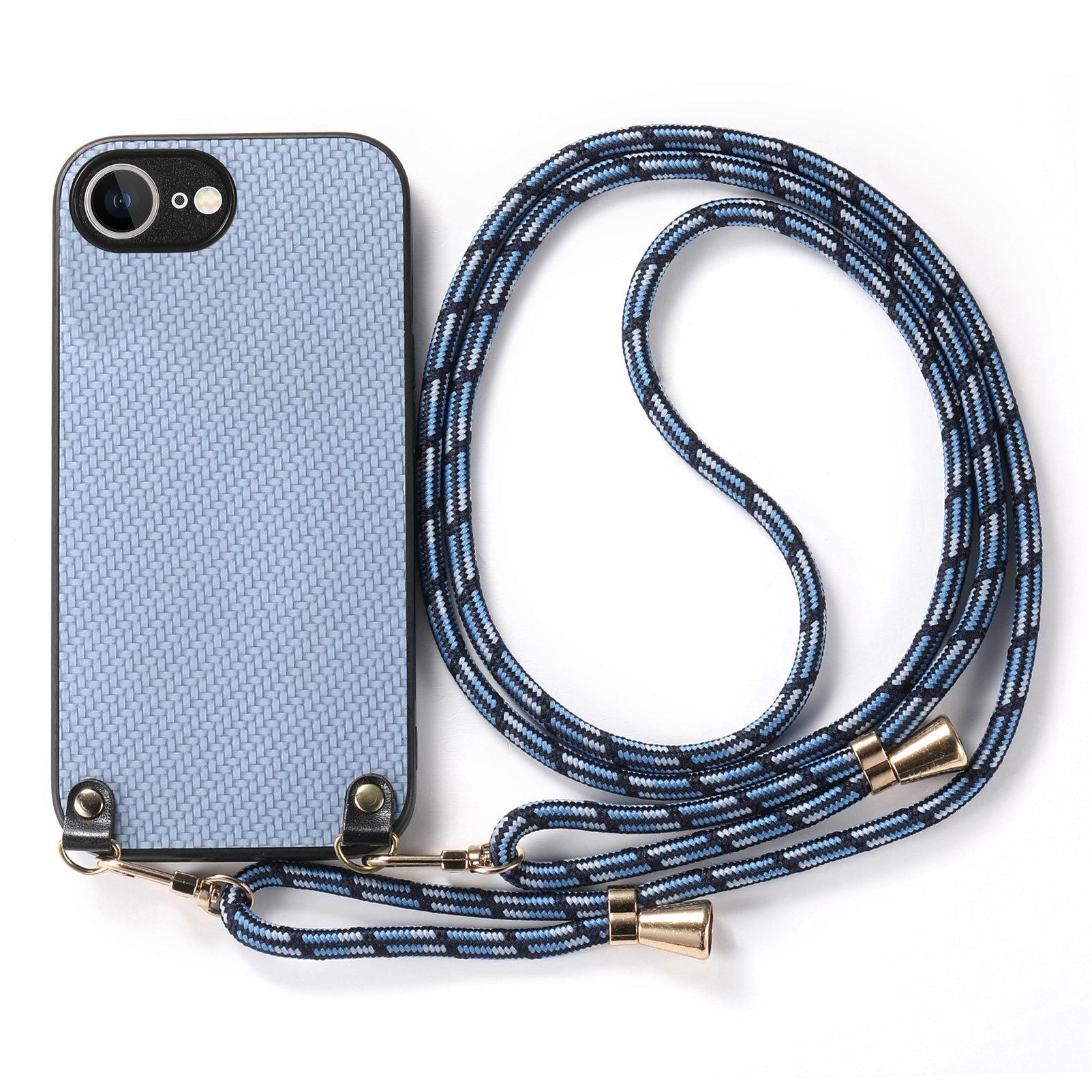 For iPhone 16e Case Carbon Fiber Texture PU+PC+TPU Anti Drop Phone Cover with Crossbody Lanyard Blue
For iPhone 16e Case Carbon Fiber Texture PU+PC+TPU Anti Drop Phone Cover with Crossbody Lanyard Blue