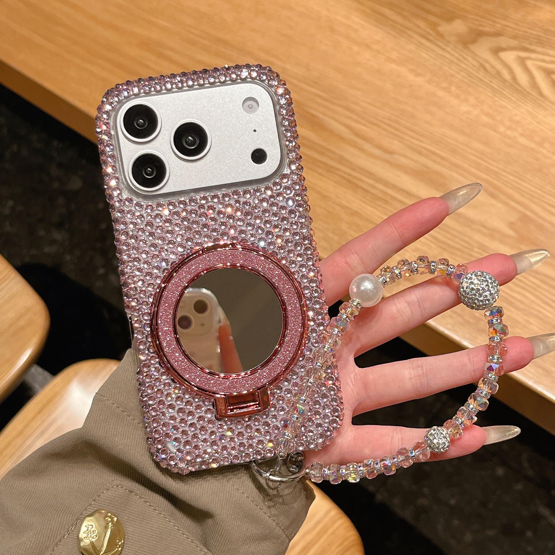 Luxury Full Diamond iPhone 13/14/15 Pro Max Mirror Stand Case with Lanyard iPhone 13 Pro розовый
Luxury Full Diamond iPhone 13/14/15 Pro Max Mirror Stand Case with Lanyard iPhone 13 Pro розовый