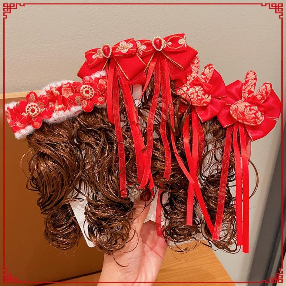 2pcs Chinese Style Baby Wig Hairpin Curly Hair Red Bowknot Hairclip New Year Gifts Style 3
2pcs Chinese Style Baby Wig Hairpin Curly Hair Red Bowknot Hairclip New Year Gifts Style 3