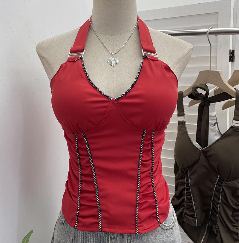Padded Bust Halter Top with Ruched Design, Tie-Up, Back Zipper, Slim Fit, Sleeveless, Style 6311. One Size красный
Padded Bust Halter Top with Ruched Design, Tie-Up, Back Zipper, Slim Fit, Sleeveless, Style 6311. One Size красный