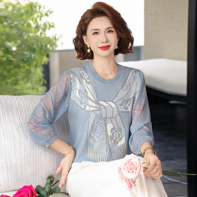 Stylish Summer Knitwear Top with Gauze Sleeves for Middle-Aged & Elderly Women - New 2026 Mother-in-Law Outfit XL (Recommended 100-110 Jin)
Stylish Summer Knitwear Top with Gauze Sleeves for Middle-Aged & Elderly Women - New 2026 Mother-in-Law Outfit XL (Recommended 100-110 Jin)