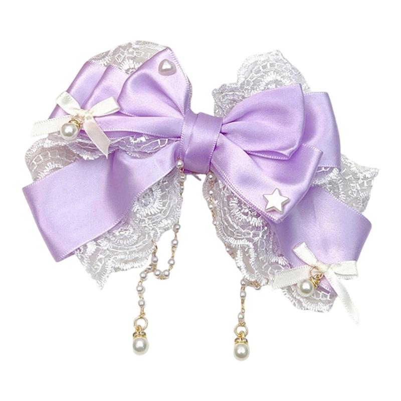 Elegant Anime Style Large Bows Hair Clip With Faux Pearls Fringe Fashion Hairpin For Tea Parties And Photoshoots
Elegant Anime Style Large Bows Hair Clip With Faux Pearls Fringe Fashion Hairpin For Tea Parties And Photoshoots