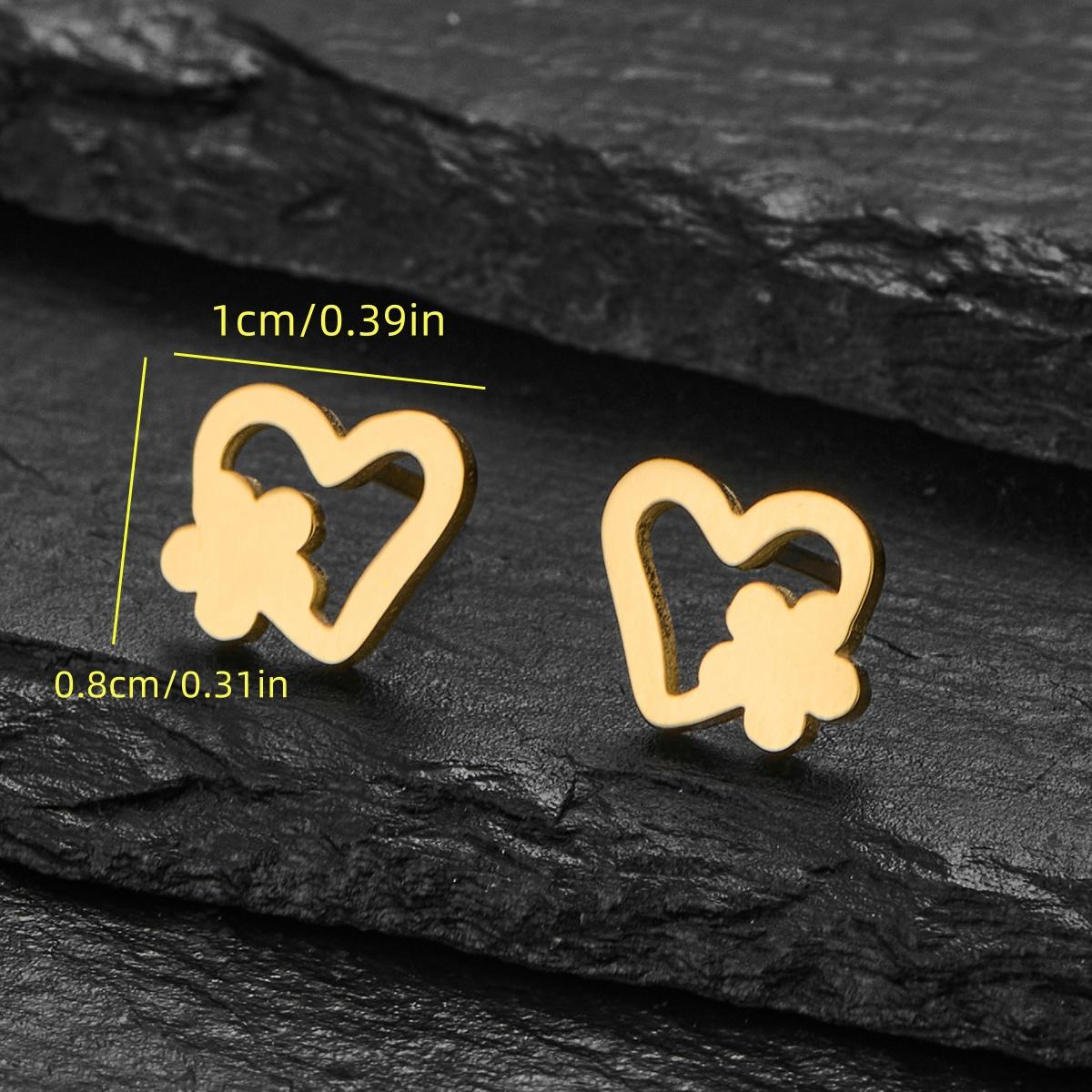 Cute Stainless Steel Hollow Heart Flower Studs Earrings Simple Fashion Love Heart Earings for Women Ear Pierced Zircon Gift
Cute Stainless Steel Hollow Heart Flower Studs Earrings Simple Fashion Love Heart Earings for Women Ear Pierced Zircon Gift