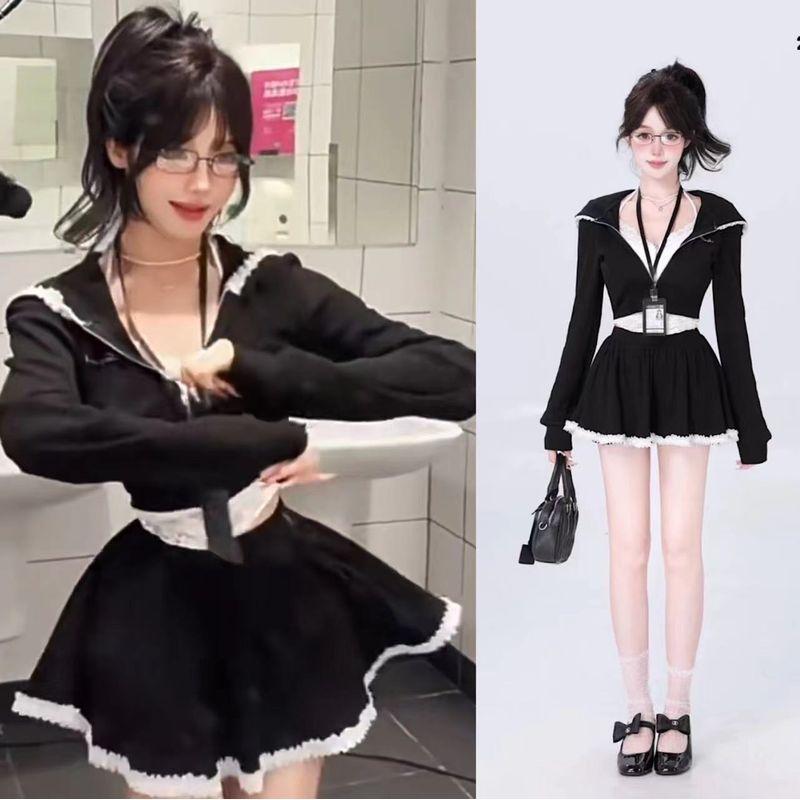 1178#6.20 French style Hoodie Top Outerwear Skirt Two-piece Set 2025 Spring Summer New Set Black S
1178#6.20 French style Hoodie Top Outerwear Skirt Two-piece Set 2025 Spring Summer New Set Black S
