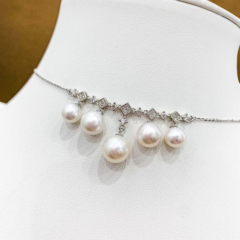S925 Silver Multi-Pearl Necklace Setting with Silver Chain for 7-11mm Round/Oval Pearls Gold Chain Setting No Pearl
S925 Silver Multi-Pearl Necklace Setting with Silver Chain for 7-11mm Round/Oval Pearls Gold Chain Setting No Pearl