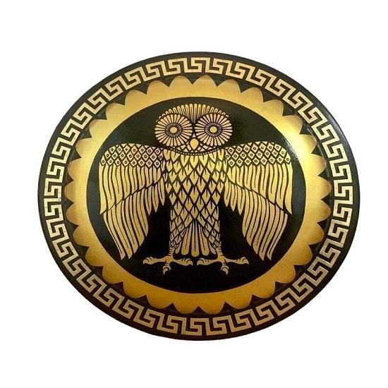 60,96 см. Средневековая афинская сова, подлинный греческий щит гоплита, 
60,96 см. Средневековая афинская сова, подлинный греческий щит гоплита,