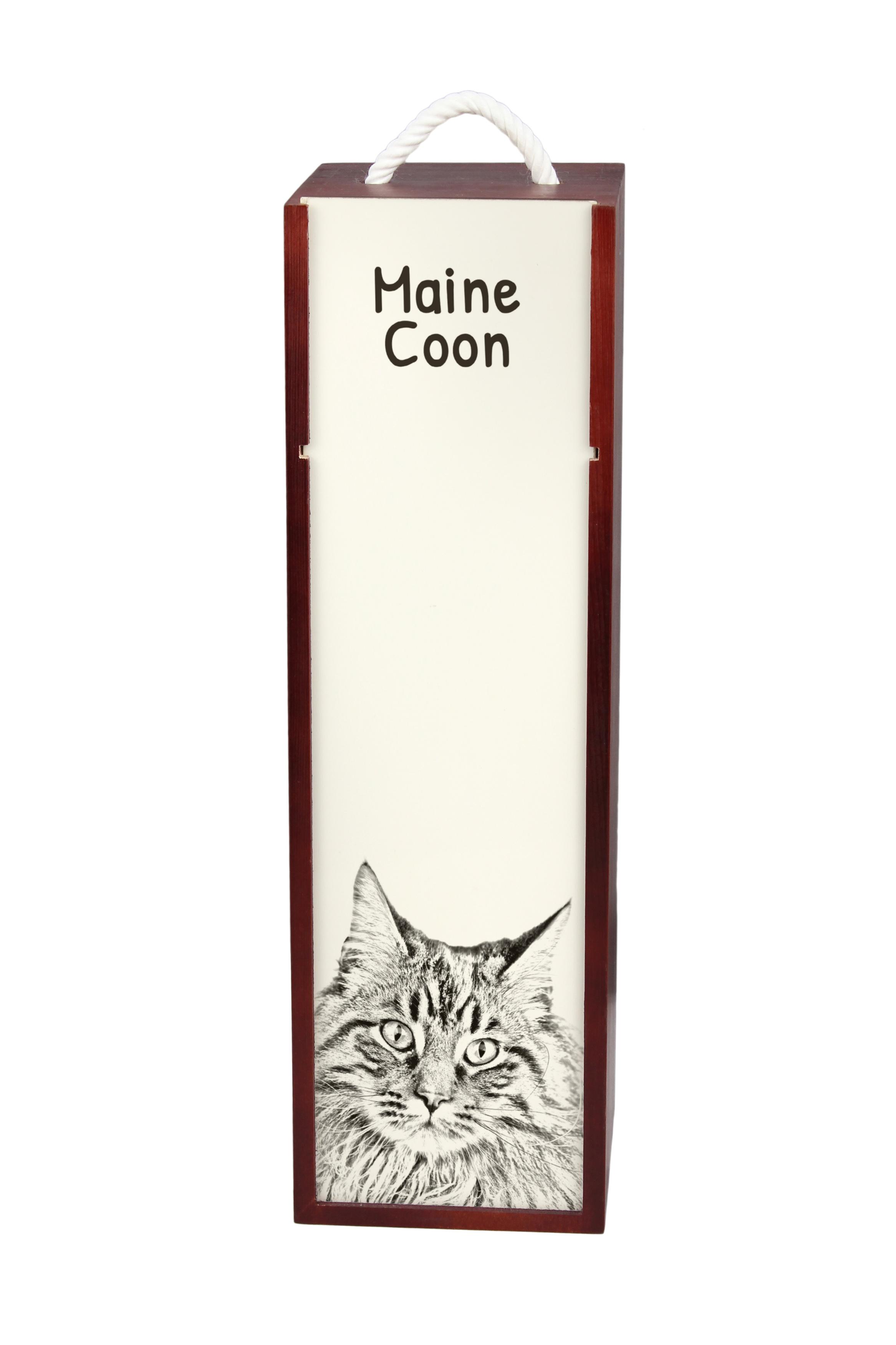 Maine Coon - wine box with a cat, alcohol box with graphics, personalized gift box from the Art-Dog brand коричневий
Maine Coon - wine box with a cat, alcohol box with graphics, personalized gift box from the Art-Dog brand коричневий