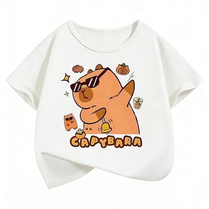Summer Spring Cute Capybara Print Round Neck Short Sleeved Tee Shirt for Boys and Girls Fashionable Simple Children s T-shirt 160 білий
Summer Spring Cute Capybara Print Round Neck Short Sleeved Tee Shirt for Boys and Girls Fashionable Simple Children s T-shirt 160 білий