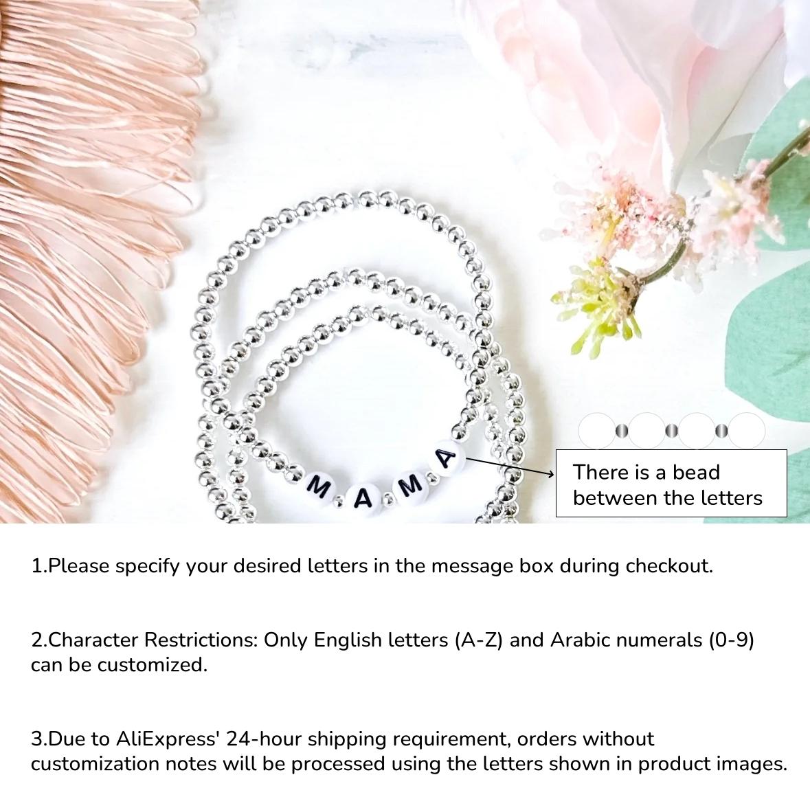 Vlen Custom Letter Personalized Name Bracelet Silver Color Beads Stretch Jewelry Birthday Gift for Women Family Friends Tell us what letters
Vlen Custom Letter Personalized Name Bracelet Silver Color Beads Stretch Jewelry Birthday Gift for Women Family Friends Tell us what letters