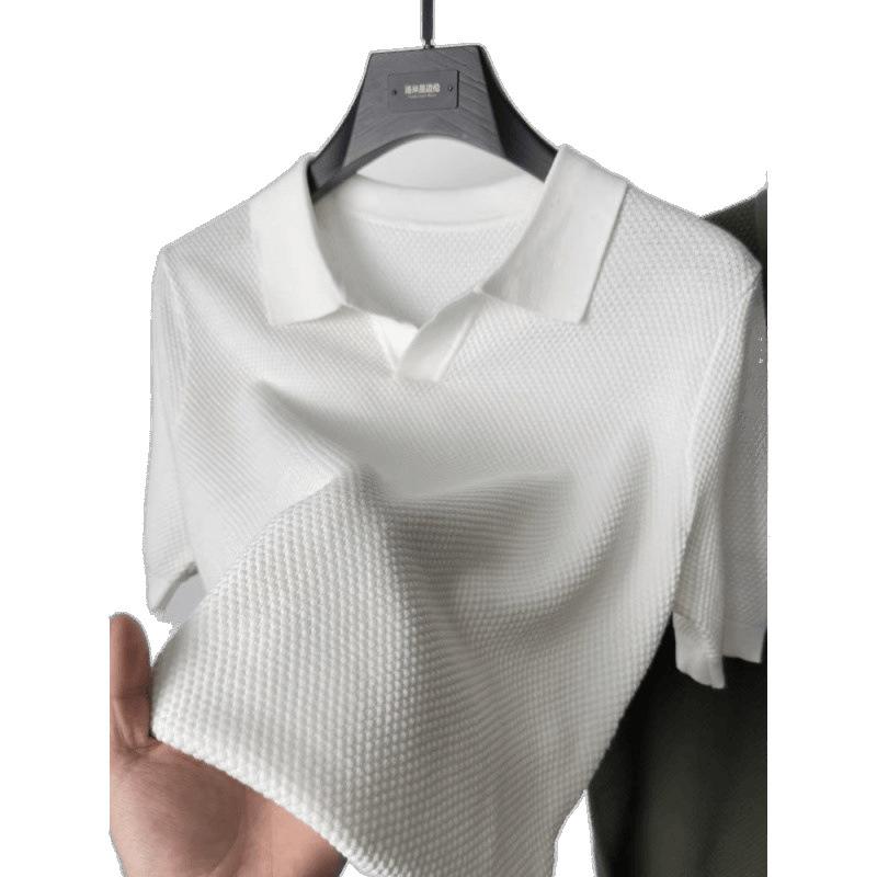 Men Light Blue Knitted Polo Shirt Short Sleeve Casual V Neck Breathable Summer Top M білий
Men Light Blue Knitted Polo Shirt Short Sleeve Casual V Neck Breathable Summer Top M білий
