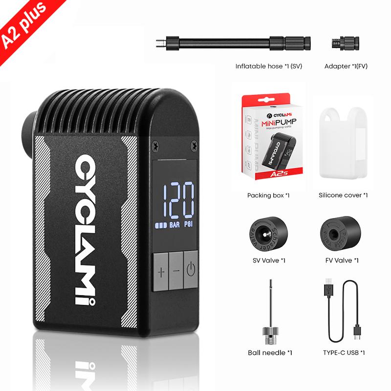 CYCLAMI 120PSI Portable Bike Electric Air Pump Schrader Presta Valve Road MINI Fast Compressor for Bike Schrader Presta Tire A2S A2S
CYCLAMI 120PSI Portable Bike Electric Air Pump Schrader Presta Valve Road MINI Fast Compressor for Bike Schrader Presta Tire A2S A2S