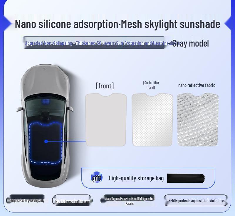 Xiaomi SU7 Panoramic Sunroof Sunshade: Thickened Sun Protection Curtain with Suction Cup for Heat Insulation.
Xiaomi SU7 Panoramic Sunroof Sunshade: Thickened Sun Protection Curtain with Suction Cup for Heat Insulation.