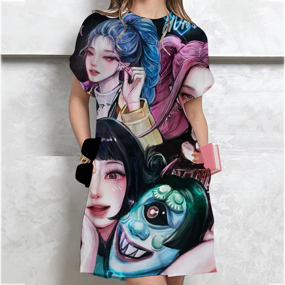 Fashion KPop Demon Huntersprint T-shirt Style Mini Dresses Summer Casual Loose Dress Vestidos 5XL
Fashion KPop Demon Huntersprint T-shirt Style Mini Dresses Summer Casual Loose Dress Vestidos 5XL