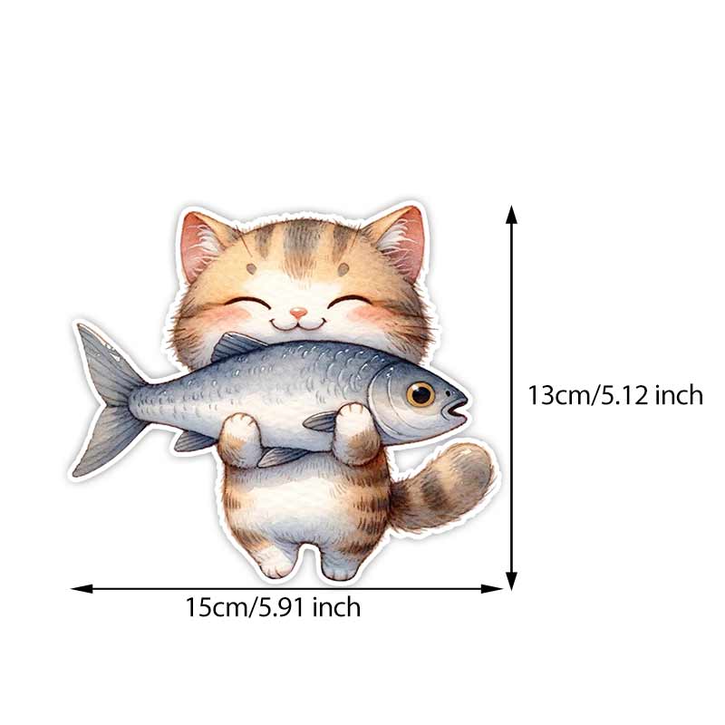 Happy Cat with a Fish Car Stickers Waterproof Vinyl Decals Auto Body Window Bumper Decor Motorcycle Helmet Stickers TM247 A-15cm Longest Side
Happy Cat with a Fish Car Stickers Waterproof Vinyl Decals Auto Body Window Bumper Decor Motorcycle Helmet Stickers TM247 A-15cm Longest Side