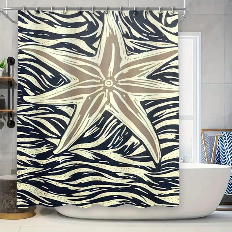 Starfish Shower Curtain Waterproof Decorative Bath Rug Modern White Bathroom Accessories Home Decor Collection (Black) W60H190(CM)-1 Pcs
Starfish Shower Curtain Waterproof Decorative Bath Rug Modern White Bathroom Accessories Home Decor Collection (Black) W60H190(CM)-1 Pcs