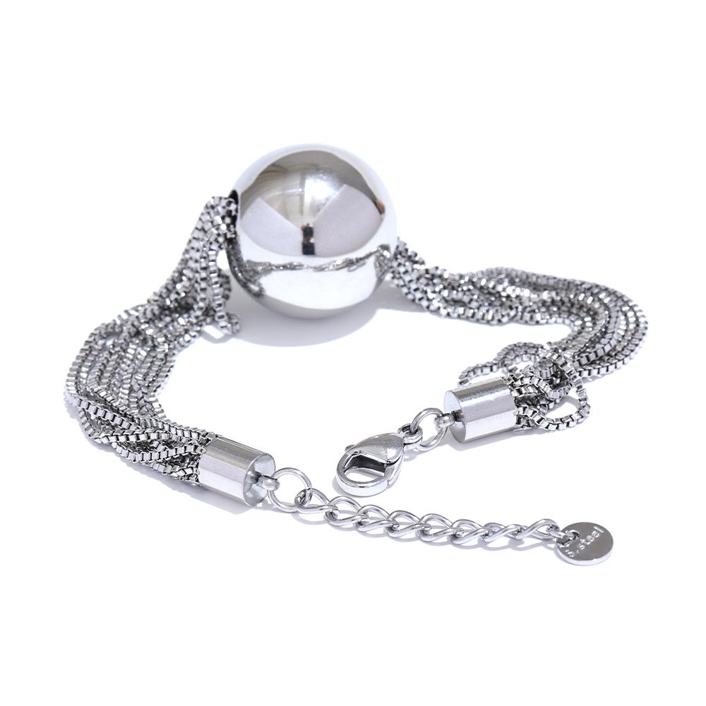 Yhpup Stainless Steel Multi Layered Chain Big Round Bead Bracelet Bangle Waterproof Statement Exaggerated Jewelry 18K PVD Plated
Yhpup Stainless Steel Multi Layered Chain Big Round Bead Bracelet Bangle Waterproof Statement Exaggerated Jewelry 18K PVD Plated