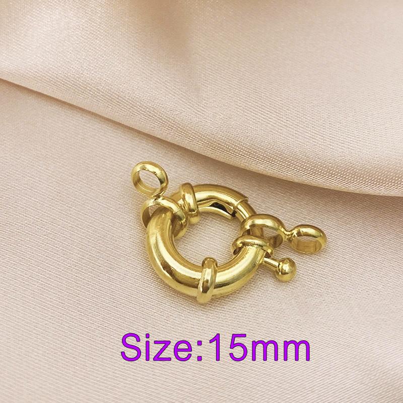 18K Real gold color Round Spring Clasps Hooks for Bracelet Clavicle Necklace Clasp Connectors DIY Jewelry Making Supplies 5pcs
18K Real gold color Round Spring Clasps Hooks for Bracelet Clavicle Necklace Clasp Connectors DIY Jewelry Making Supplies 5pcs