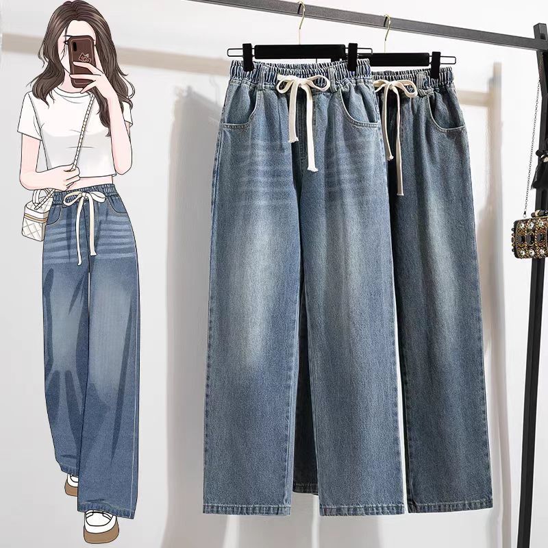 Plus Size Loose Wide Leg Pants Women s plus Size High Waist Straight Cut Denim Drawstring Autumn Style Elastic Waist Trousers XXXL чорний
Plus Size Loose Wide Leg Pants Women s plus Size High Waist Straight Cut Denim Drawstring Autumn Style Elastic Waist Trousers XXXL чорний