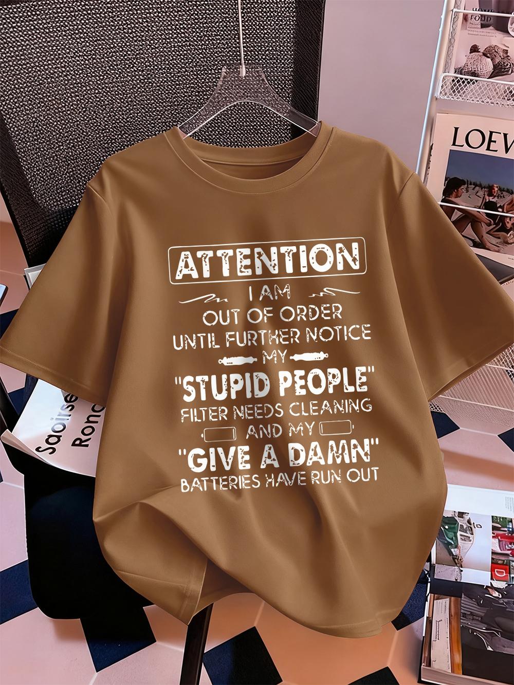 Attention Funny Phrases Prints TShirts Womens Summer Cotton Short Sleeve T Shirt ONeck Comfortable Loose Tops Casual Clothes S
Attention Funny Phrases Prints TShirts Womens Summer Cotton Short Sleeve T Shirt ONeck Comfortable Loose Tops Casual Clothes S
