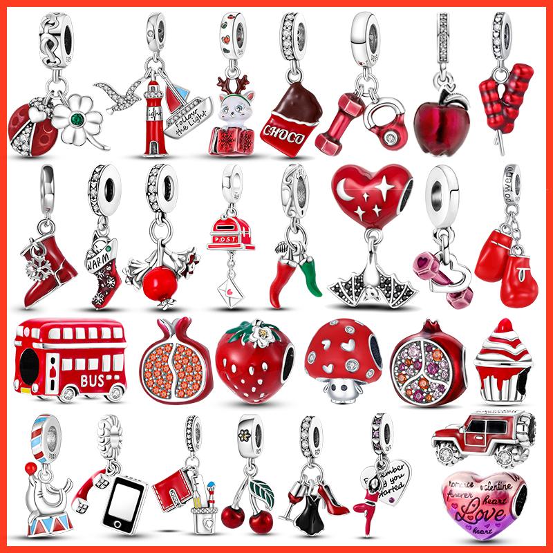 New Silver 925 Red Series DIY Jewelry Lipstick High Heels Love Heart Dumbbell Apple Charm Bead Fit Original Bracelet
New Silver 925 Red Series DIY Jewelry Lipstick High Heels Love Heart Dumbbell Apple Charm Bead Fit Original Bracelet