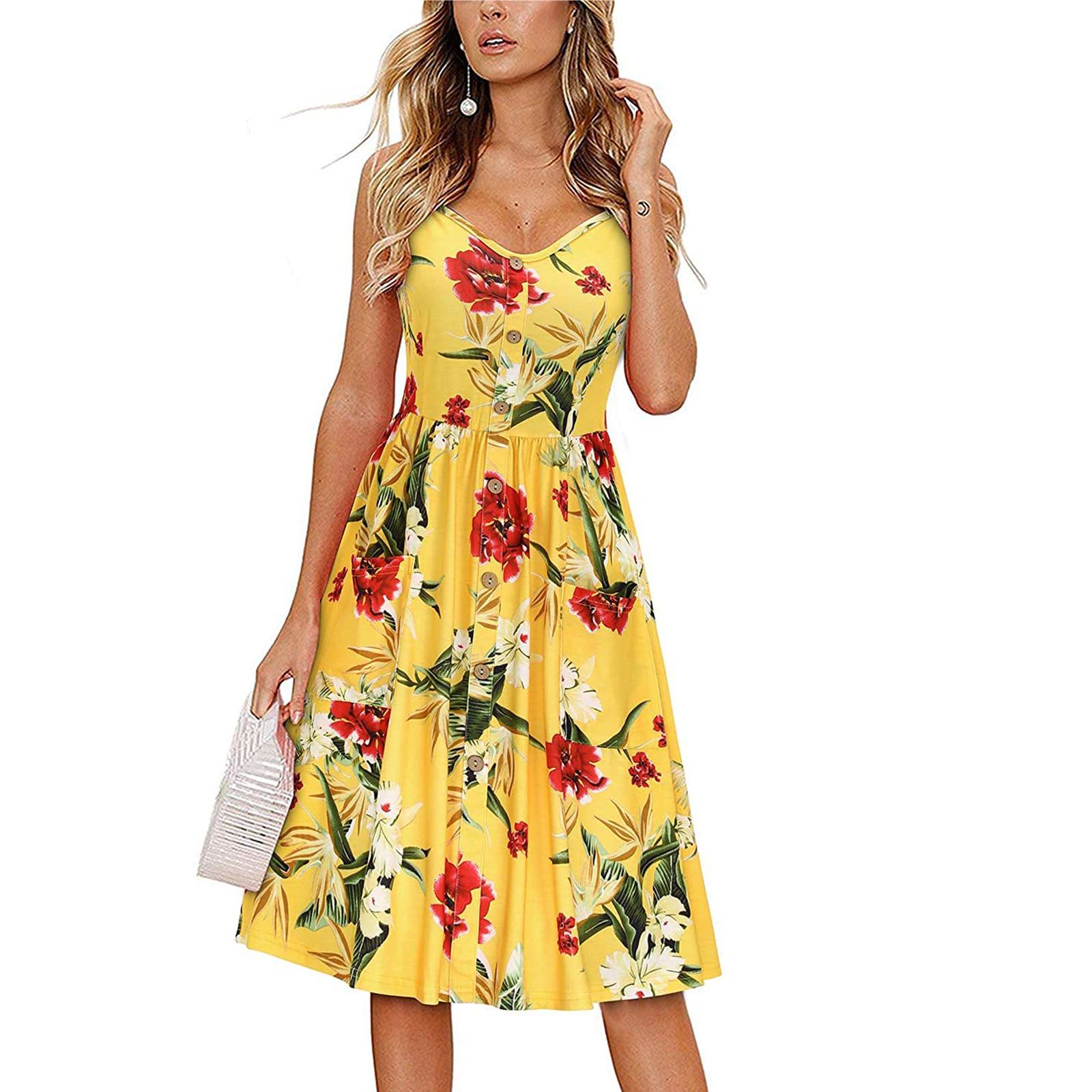 Модное женское повседневное платье с v-образным вырезом и пуговицами без рукавов с принтом XXL жёлтый
Модное женское повседневное платье с v-образным вырезом и пуговицами без рукавов с принтом XXL жёлтый