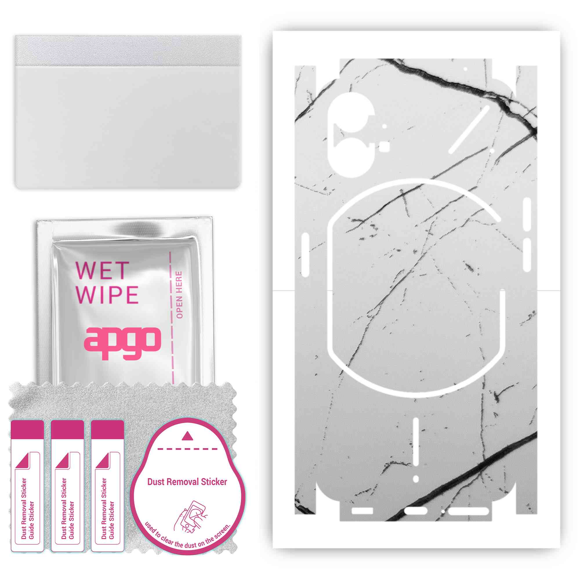 Apgo Protective Skin Sticker for the back+sides compatible with Nothing Phone 1, Full Wrap Film, Foil, Vinyl - Pattern White Marble
Apgo Protective Skin Sticker for the back+sides compatible with Nothing Phone 1, Full Wrap Film, Foil, Vinyl - Pattern White Marble