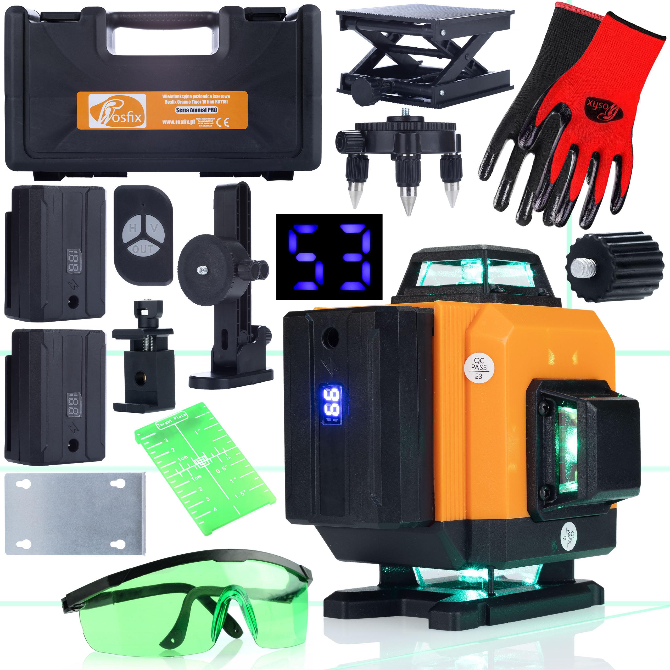Rosfix Poziomica Laserowa Orange Tiger ROT16L – 16 Linii Laserowych | Zielona Tarcza, Okulary Ochronne, Rękawice | Wysoka Precyzja
Rosfix Poziomica Laserowa Orange Tiger ROT16L – 16 Linii Laserowych | Zielona Tarcza, Okulary Ochronne, Rękawice | Wysoka Precyzja