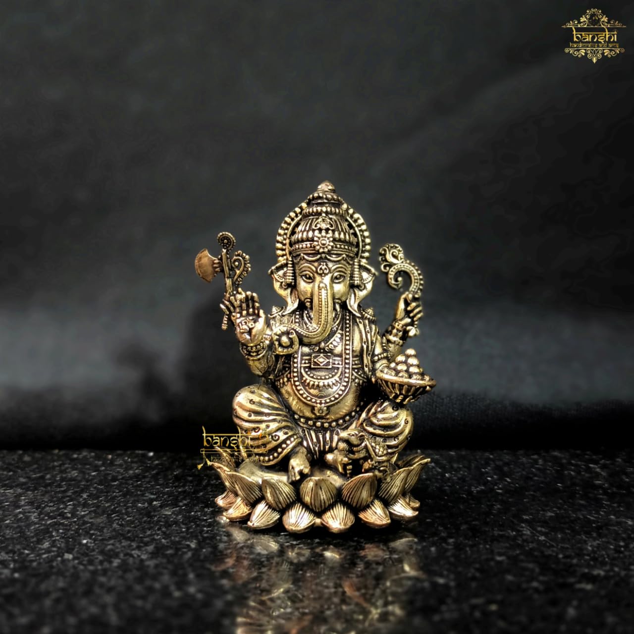 Ganesh Statue, Premium Brass Lord Ganesha, Good Luck God, Home Decor Idol, Gold
Ganesh Statue, Premium Brass Lord Ganesha, Good Luck God, Home Decor Idol, Gold