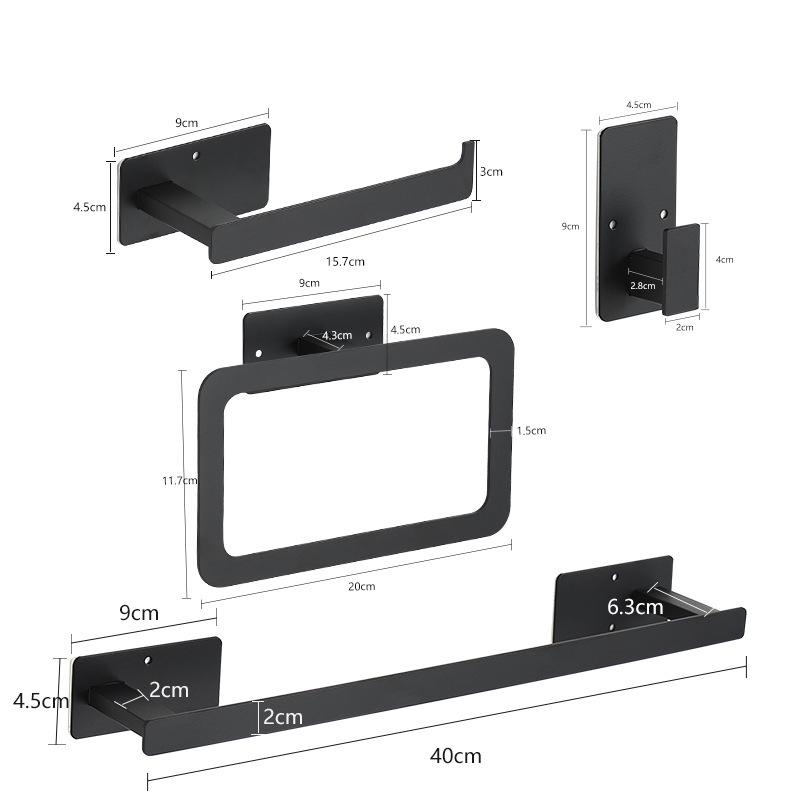 Набор для ванной из нержавеющей стали без сверления: Черный держатель для полотенец, кольцо, крючки и держатель для бумажных полотенец
Набор для ванной из нержавеющей стали без сверления: Черный держатель для полотенец, кольцо, крючки и держатель для бумажных полотенец