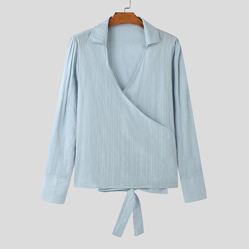 INCERUN Мужские топы с V-образным вырезом и длинным рукавом, асимметричные, с перекрещивающимися полосками, прозрачные футболки 5XL синий
INCERUN Мужские топы с V-образным вырезом и длинным рукавом, асимметричные, с перекрещивающимися полосками, прозрачные футболки 5XL синий