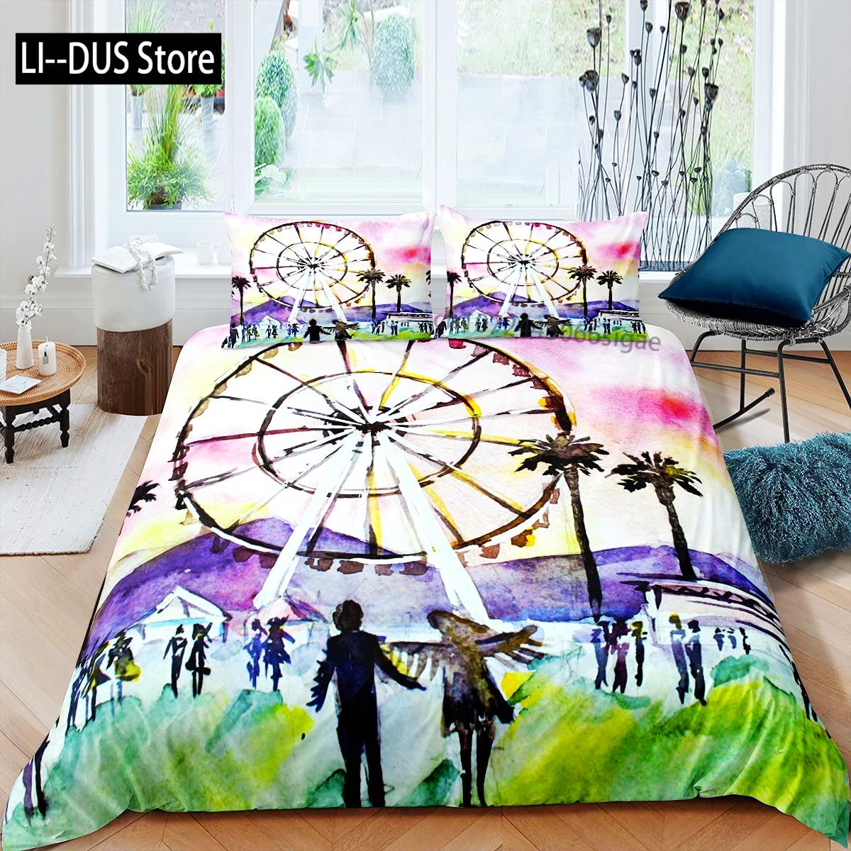Comforter Ferris Wheel Bedding Set Washable For Kids Boys Girls Breathable Decor 1 With 2 Pillow Cases Full Size Comforter (quilt)-EU Single(135*200cm)3pcs
Comforter Ferris Wheel Bedding Set Washable For Kids Boys Girls Breathable Decor 1 With 2 Pillow Cases Full Size Comforter (quilt)-EU Single(135*200cm)3pcs