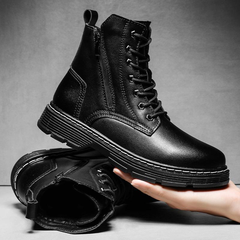 Autumn and winter new large size Martin men s leather tooling boots side zipper leather boots velvet warm men s shoes 38 чорний
Autumn and winter new large size Martin men s leather tooling boots side zipper leather boots velvet warm men s shoes 38 чорний