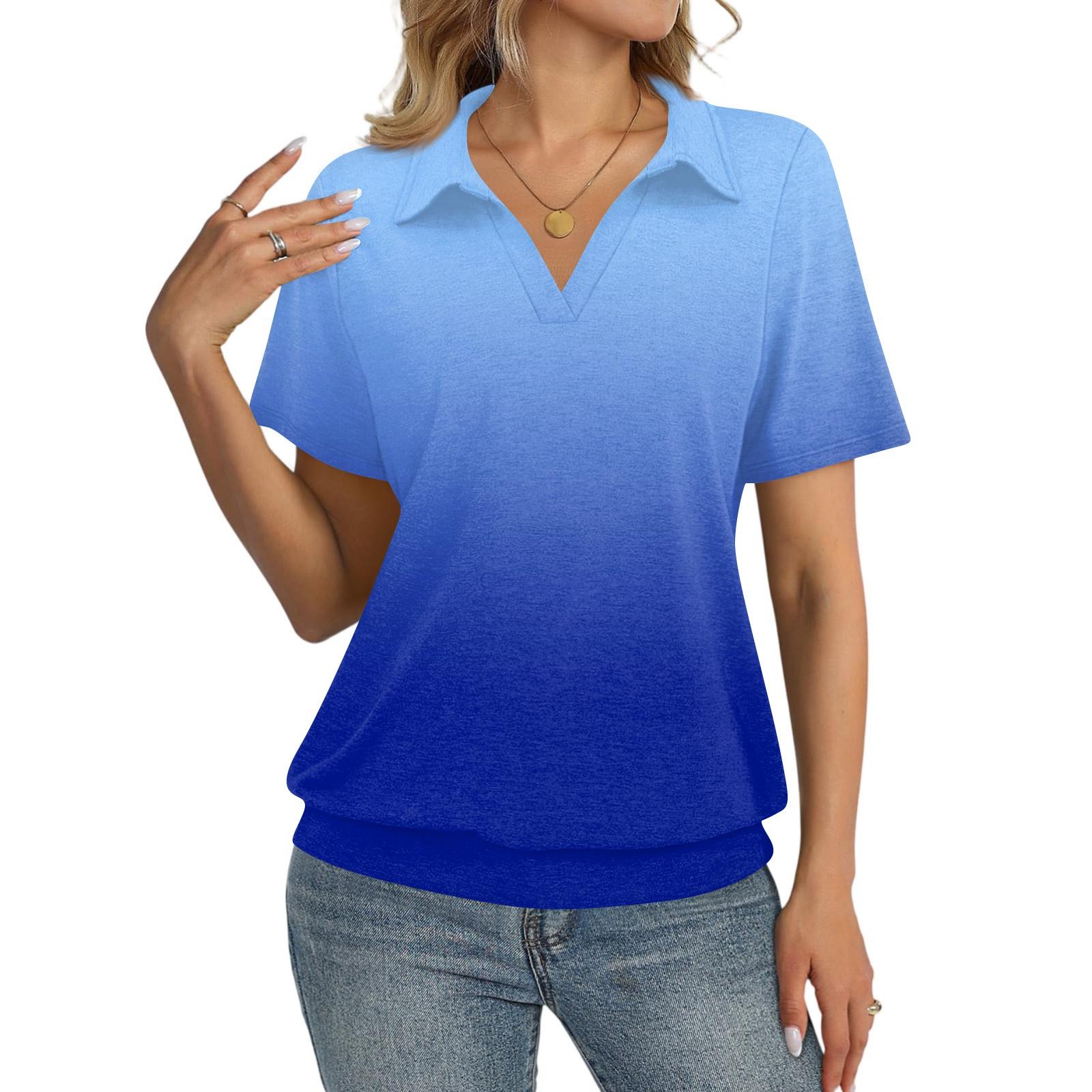 Women s Fashion Casual Lapel Short Sleeve Printed Shirt Women s Up Tops L синій
Women s Fashion Casual Lapel Short Sleeve Printed Shirt Women s Up Tops L синій