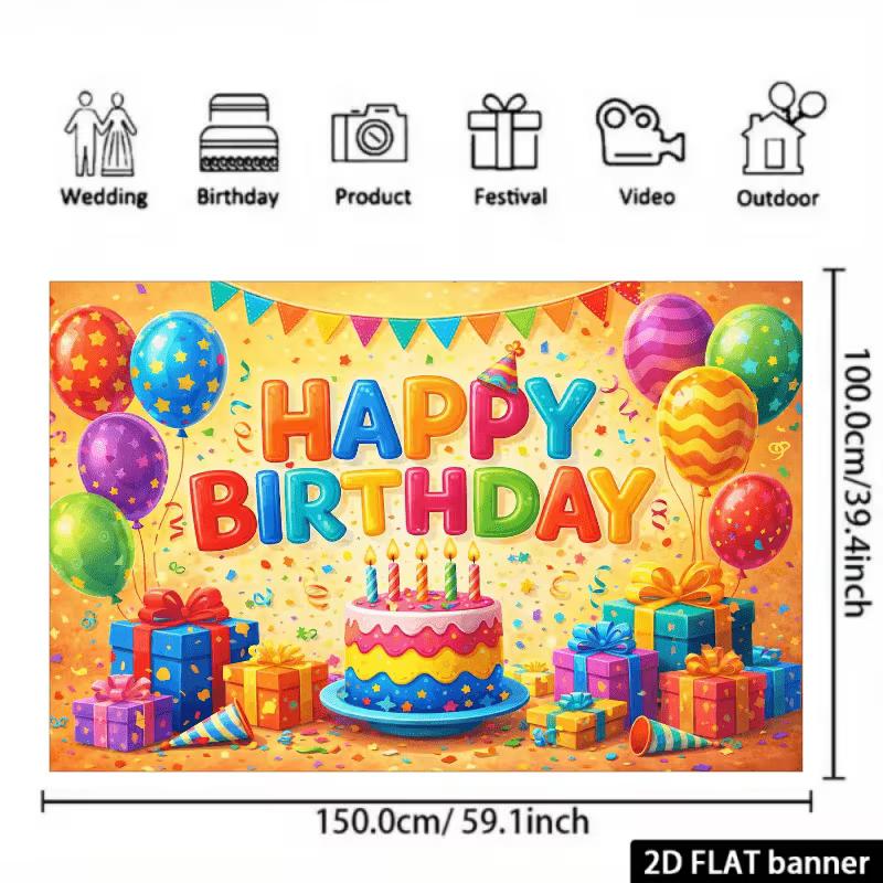 2D Bright Rainbow Confetti Happy Birthday Backdrop Banner for Children Party Supplies 47.2x31.5inch/120*80cm
2D Bright Rainbow Confetti Happy Birthday Backdrop Banner for Children Party Supplies 47.2x31.5inch/120*80cm