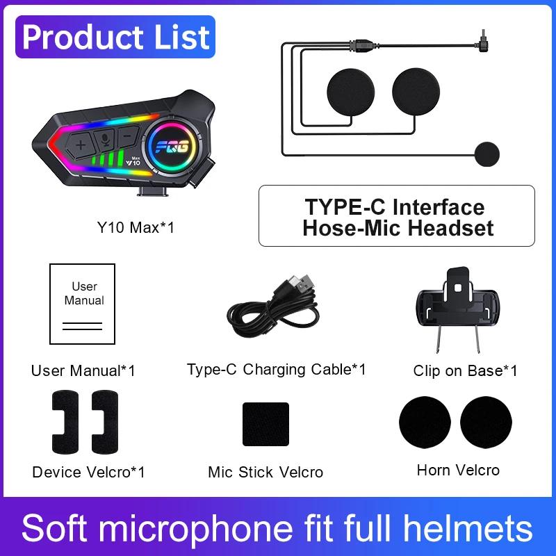 KEBIDUMEI Bluetooth 6.0 Motorcycle Intercom Helmet Headset with RGB Ambient Light Noise Reduction Earphone Wireless Interphone
KEBIDUMEI Bluetooth 6.0 Motorcycle Intercom Helmet Headset with RGB Ambient Light Noise Reduction Earphone Wireless Interphone