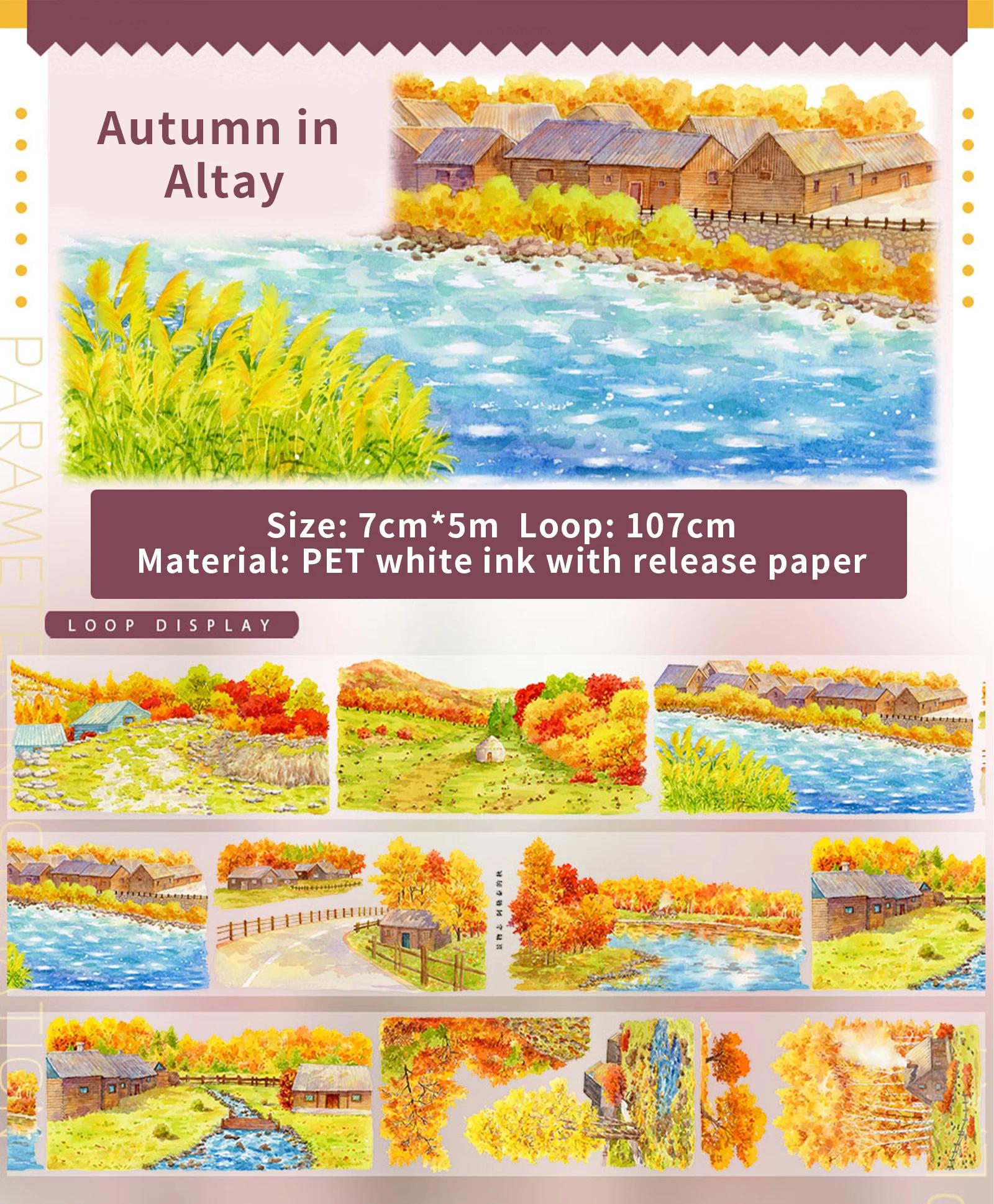 JIANWU 70mm*5m Autumn in Altay Series Vintage Tree Field Landscape Material Collage PET Tape Creative DIY Journal Stationery
JIANWU 70mm*5m Autumn in Altay Series Vintage Tree Field Landscape Material Collage PET Tape Creative DIY Journal Stationery